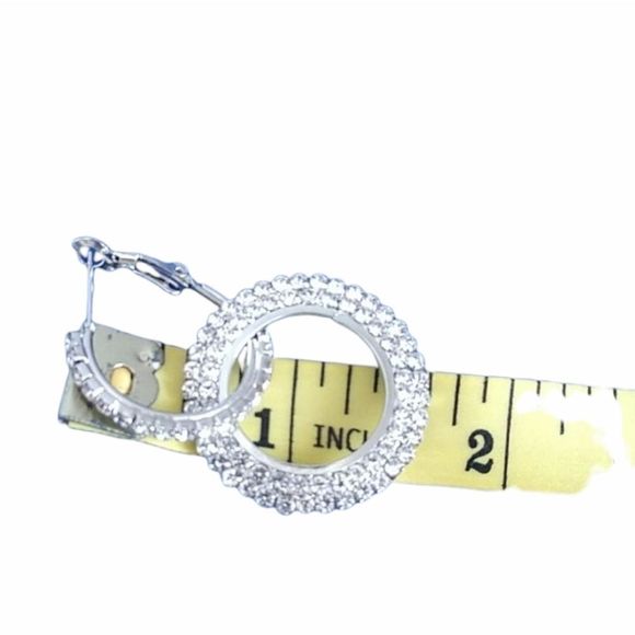 Sparkly Black Gold Double Hoop Earrings - Picture 4 of 4